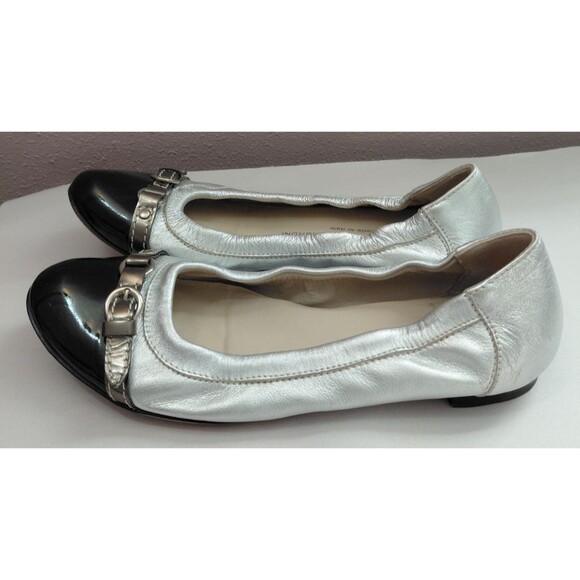 AGL Monika Cap Toe Ballet Leather Flats Sz 38.5 US 8.5 Slip On Shoes - Picture 3 of 11